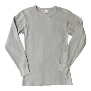 Vintage Thermal Waffle Knit Top Shirt Long Sleeve Large Blue Valentines…